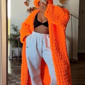 Bright colorful Chunky Knit Cardigan.